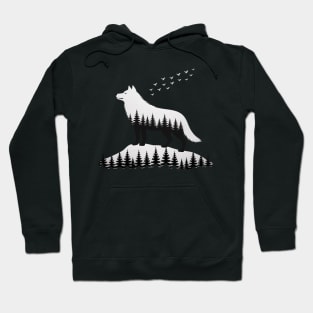 SIBERIAN CAT Forest Silhouette Hoodie